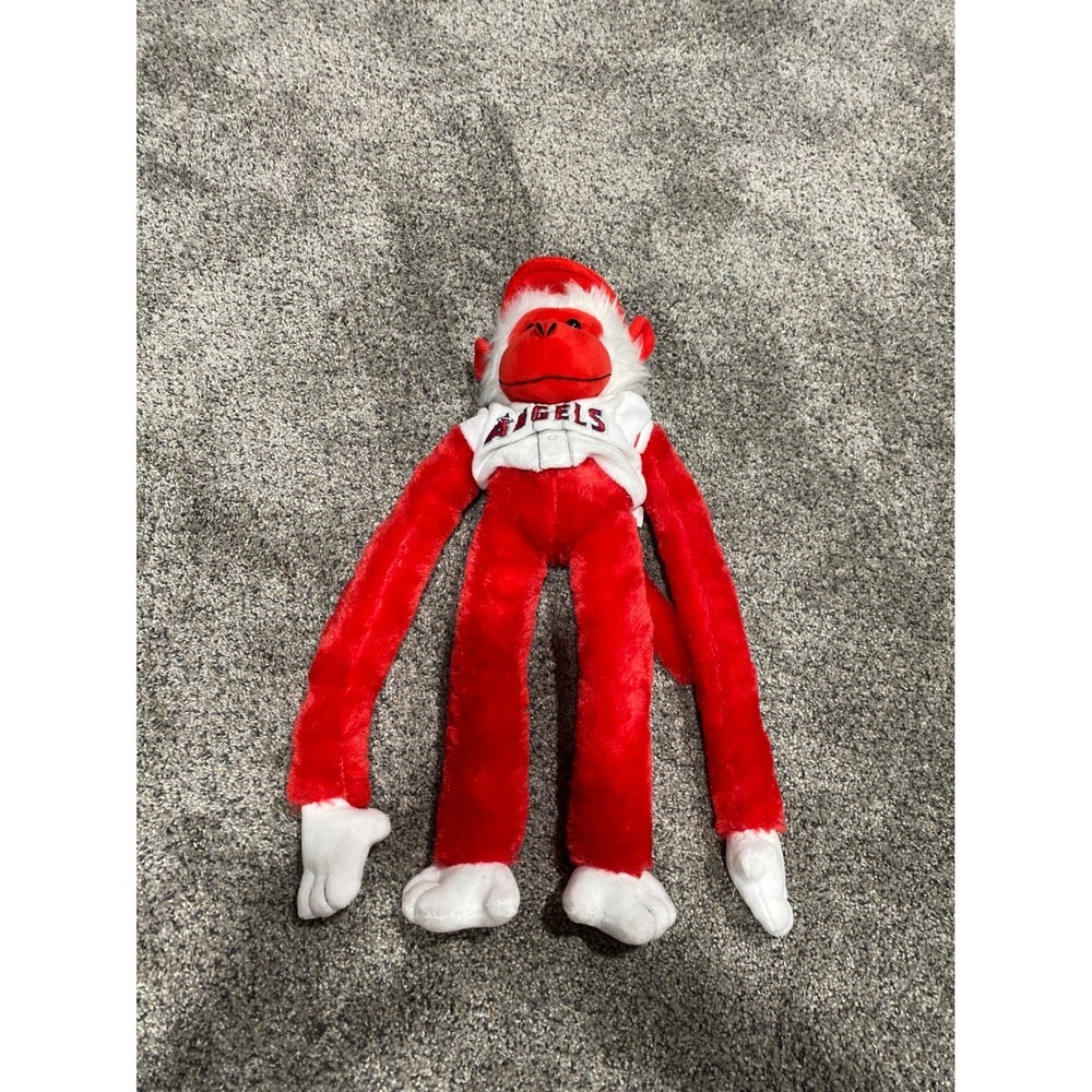 Los Angeles Angels MLB Rally Monkey Plush FOCO Red White Baseball Mascot Toy